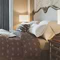 Elegant Modern Bedroom Interior With Bedside Tables Table Lamps Area Rug And Accent Chair