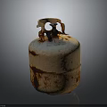 Old Rusted Gas Cylinder as Household Item With Corroded Metal Surface