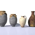 Vintage Clay Pots With Cloth Covers Various Shapes And Colors For Home Living