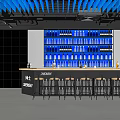 Modern Bar Qingba Bistro Bar Tacker Block Area Bar Counter Cashier Bar Cabinet Card Block Sofa 3d model