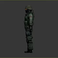 Human Military Tactical Character in Full Gear with Helmet and Goggles 3d model