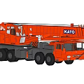 Orange KATO Heavy Duty Crane Truck With Large Boom And Multiple Wheels