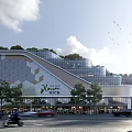 Modern Vientiane Plaza Commercial Complex With Green Roof And Geometric Glass Facade