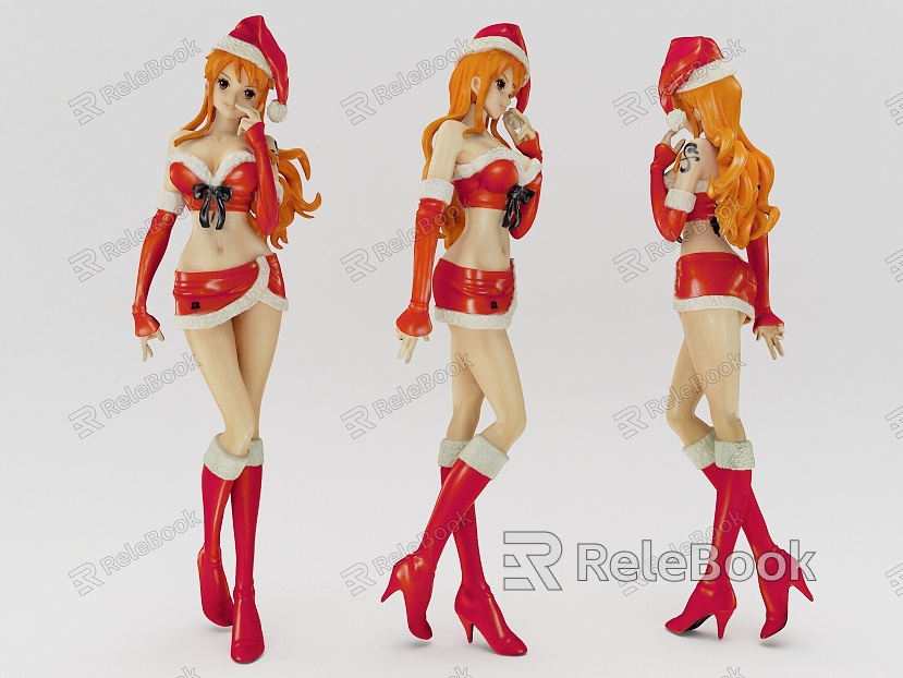 Modern game character Santa Claus model