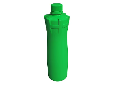 Green Plastic Bottle With Lid And Ergonomic Design For Liquid Storage 3d model