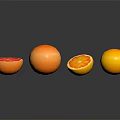 Sliced and Whole Citrus Fruits Blood Orange Orange and Lemon with Red and Orange Flesh