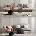 Modern Multiplayer Sofa Sofa Coffee Table Combination 3d model