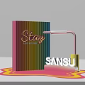 Vibrant Photo Spot With Colorful Stripes Pink Stay Get Fashion Letters And Sansu Sign
