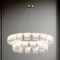 Elegant Modern Chandelier With Transparent Glass Multi layer Ring Design For Interior Lighting 3d model