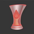 Silver Trophy with Golden Football Decoration and Base PAULERAO CHAMPION Text