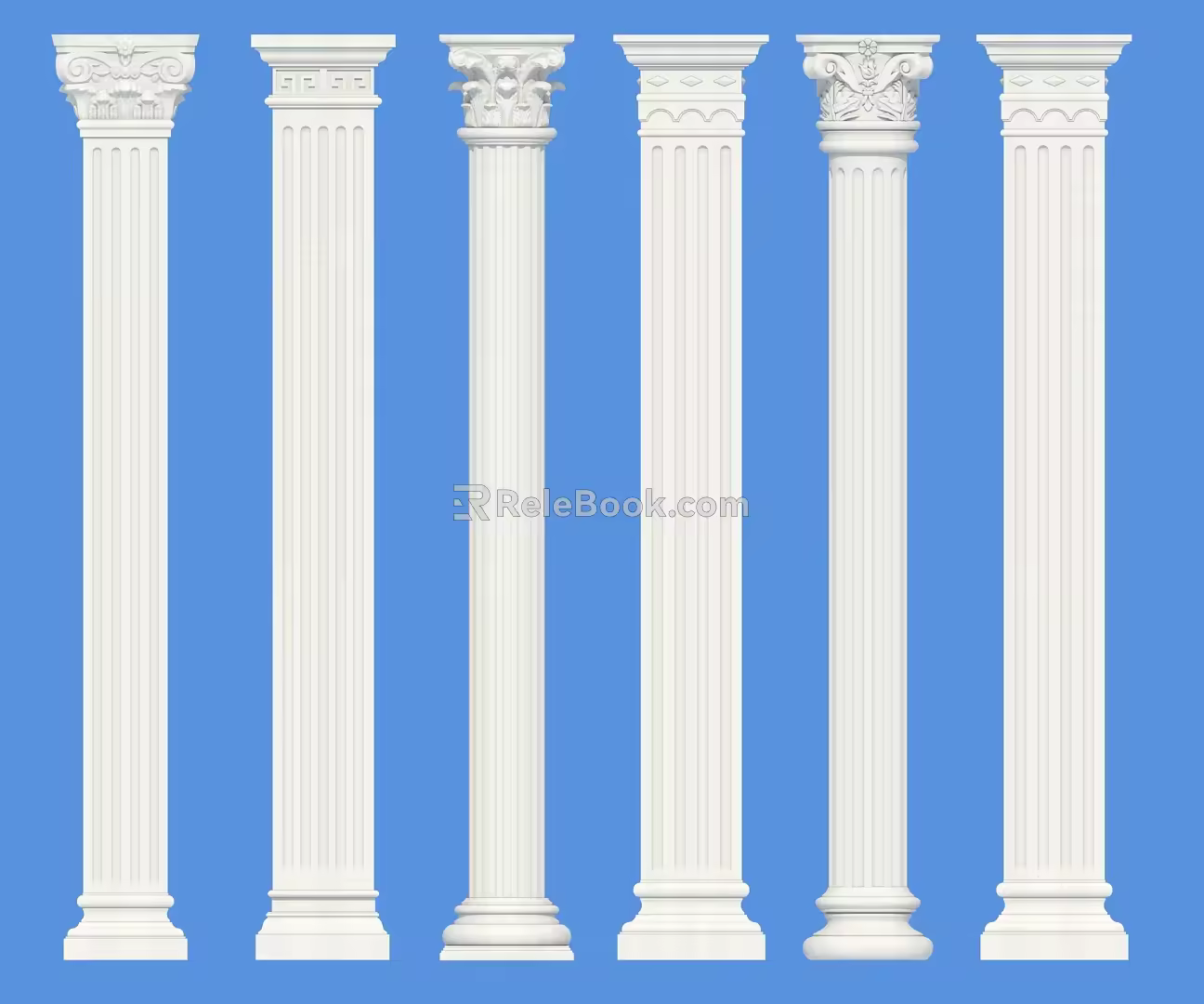 European column Roman column corner column 3d model