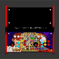 Colorful Arcade Machine With Vibrant Graphics Screen And Control Panel