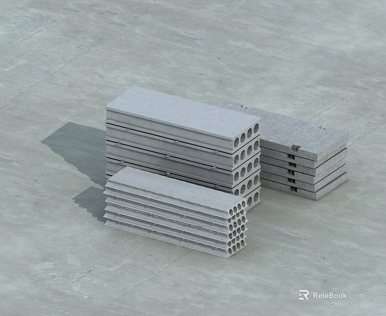 High Quality Gray Lightweight Partition Panels Stacked For Hinged Door 3d model