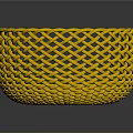 Yellow Woven Basket As Practical Household Item For Storage And Decoration