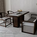New Chinese Dining Table and Chair Combination 3d model