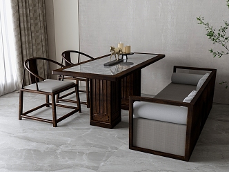 New Chinese Dining Table and Chair Combination 3d model