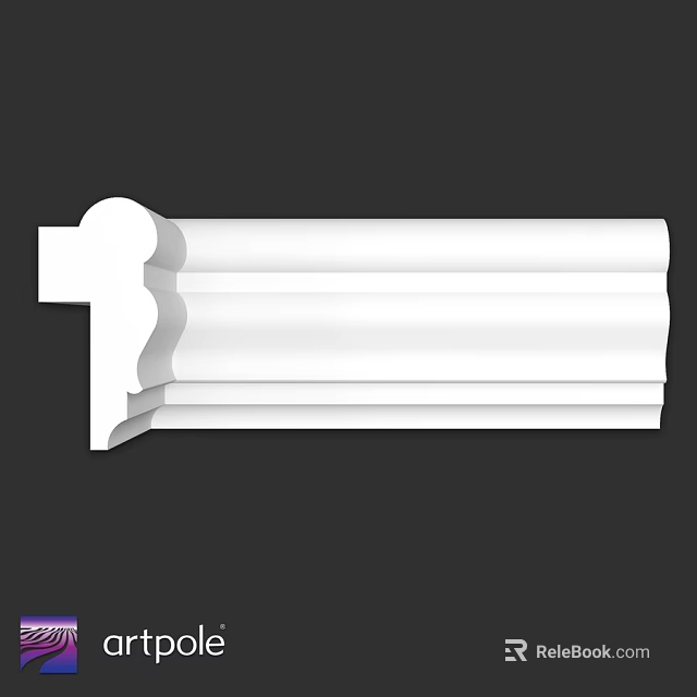 White Architectural Decorative Component With Detailed Layered Design For Interior Decoration 3d model 