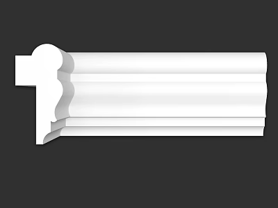 White Architectural Decorative Component With Detailed Layered Design For Interior Decoration 3d model