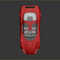 Red Vintage Sports Car With Sleek Design Two Door On Shiny Black Background And Reflection