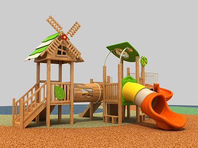 Modern slide wooden non-standard slide 3d model