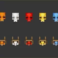 Vibrant Minecraft Style Small Animal Character Models With Colorful Designs Sitting And Standing Poses
