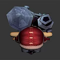 Cute Anthropomorphic Pug Character With Pointed Hat Red Scarf Goggles And Tool Backpack 3d model