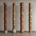 Chinese-style Column Pier Decorative Column Panlong Column Carved Column 3d model