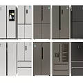 Various Styles of Refrigerators and Freezers in Silver and Black Contemporary Design