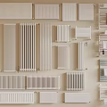 Home Daily Use Electrical Appliances Featuring Various White Wall Mounted Radiators For Efficient Heating 3d model