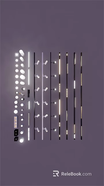 Modern LED Downlights and Spotlights with Various Designs and Sleek Styles 3d model 