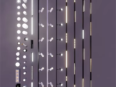 Modern LED Downlights and Spotlights with Various Designs and Sleek Styles 3d model