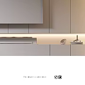 Modern TV Wall Design With Gray Wooden Panels LED Lighting And Decorative TV Console