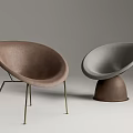 Modern Comfortable Accent Chairs Brown With Metal Legs And Gray With Round Base