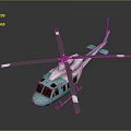 Blue And White Helicopter Model With Rotors And Detailed Exterior Design