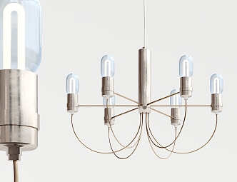 Modern chandelier metal multi-head chandelier 3d model