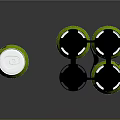 Green Beverage Cans With Brain Gray Label QR Code And Black Lids