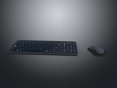 Ergonomic Wireless Computer Keyboard And Mouse Set With Modern Design For Office Use 3d model
