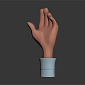 Red Human Hand Organ Displayed With Blue Cuff On Dark Surface Background 3d model