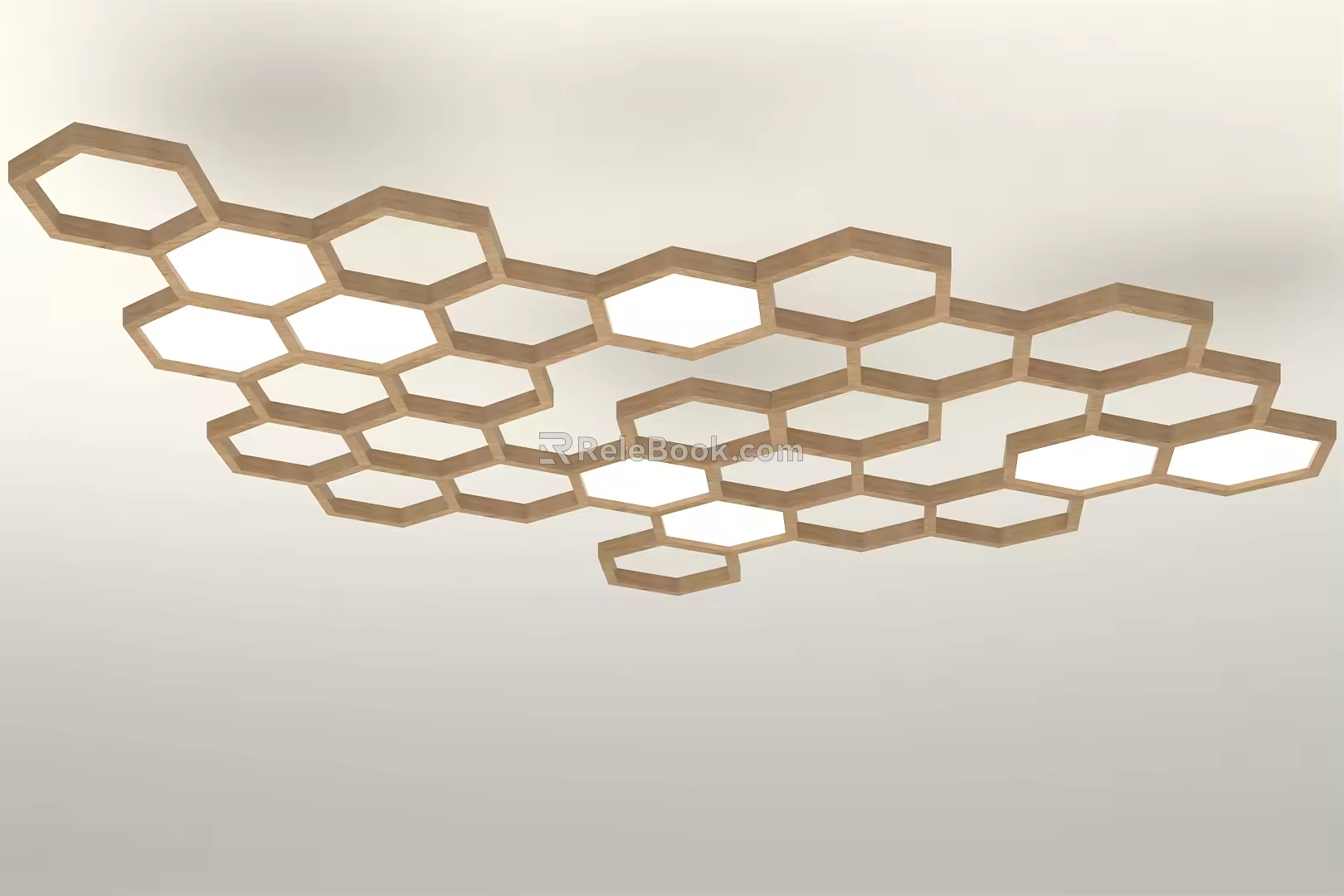Modern ceiling hexagonal chandelier 3d model