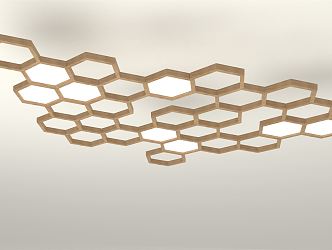 Modern ceiling hexagonal chandelier 3d model