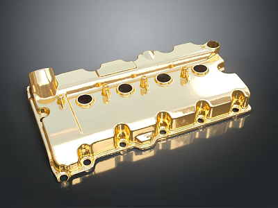Golden Metal Wheel Rim Component For Car Tire With Holes And Shiny Finish 3d model