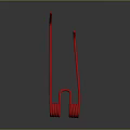 Red Coil Springs Hardware Tools With Flexible Curved Metal Rods