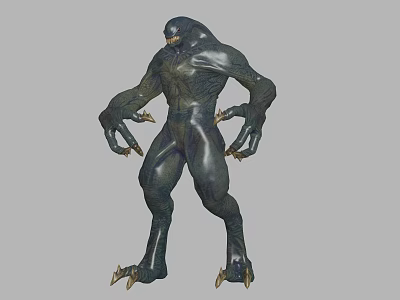 Black Green Multi Arm Monster Pendant With Sharp Claws 3D Model Style 3d model