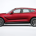 Aston Martin Red SUV Exterior Featuring Brown Leather Interior And Steering Wheel