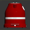 Red Electric Kettle With Silver Trim Black Handle And Modern Design For Household Use