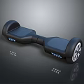 Black Electric Hoverboard With LED Lights And Modern Self Balancing Design 3d model