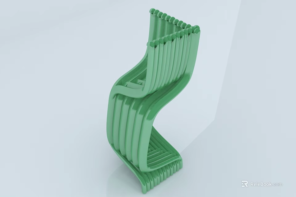 Green Spiral Strip Structure Industrial Equipment Mechanical Component Part 3d model 