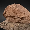 Ancient Red Rock With Petroglyphs And Wooden Accents In Natural Historical