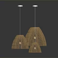 Bamboo Woven Pendant Lamp Combination with Modern Design and Different Sizes for Home Decor