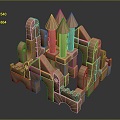 Modern Building Blocks Toy Building Blocks Toy Building Blocks Castle Wood Castle 3d model